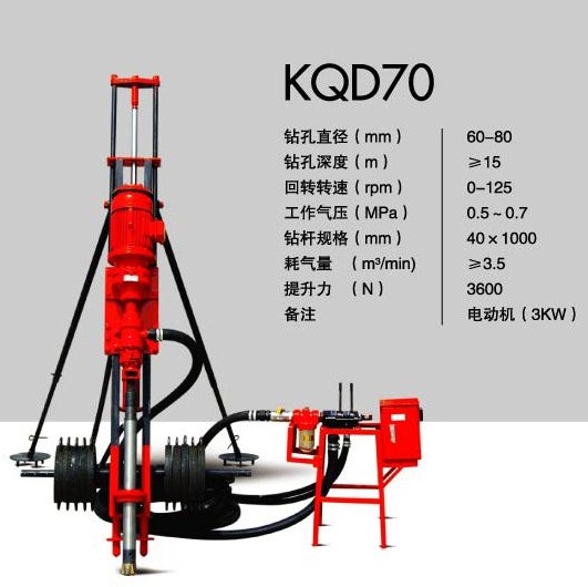 開山(shān)牌KQD70型支架式潛(qián)孔鑽機